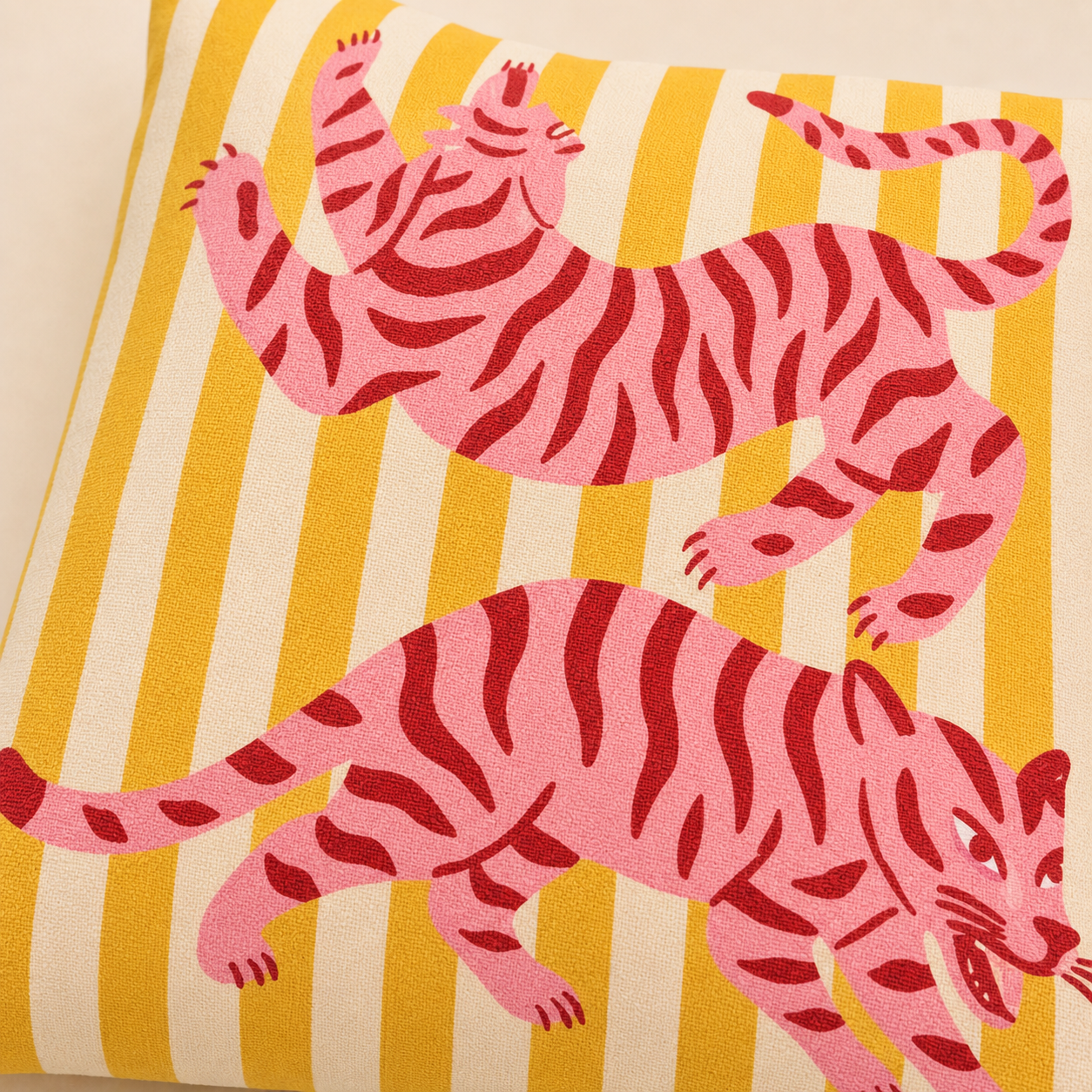Striped Tigers Cushion Cover