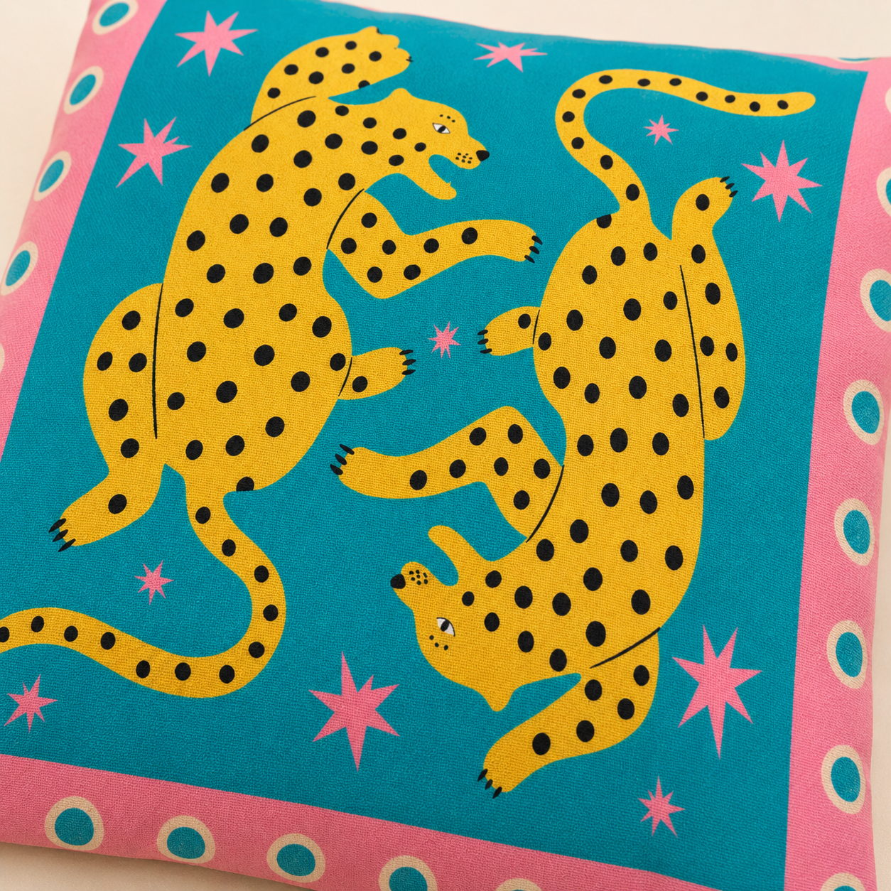 Dancing Leopards Cushion Cover