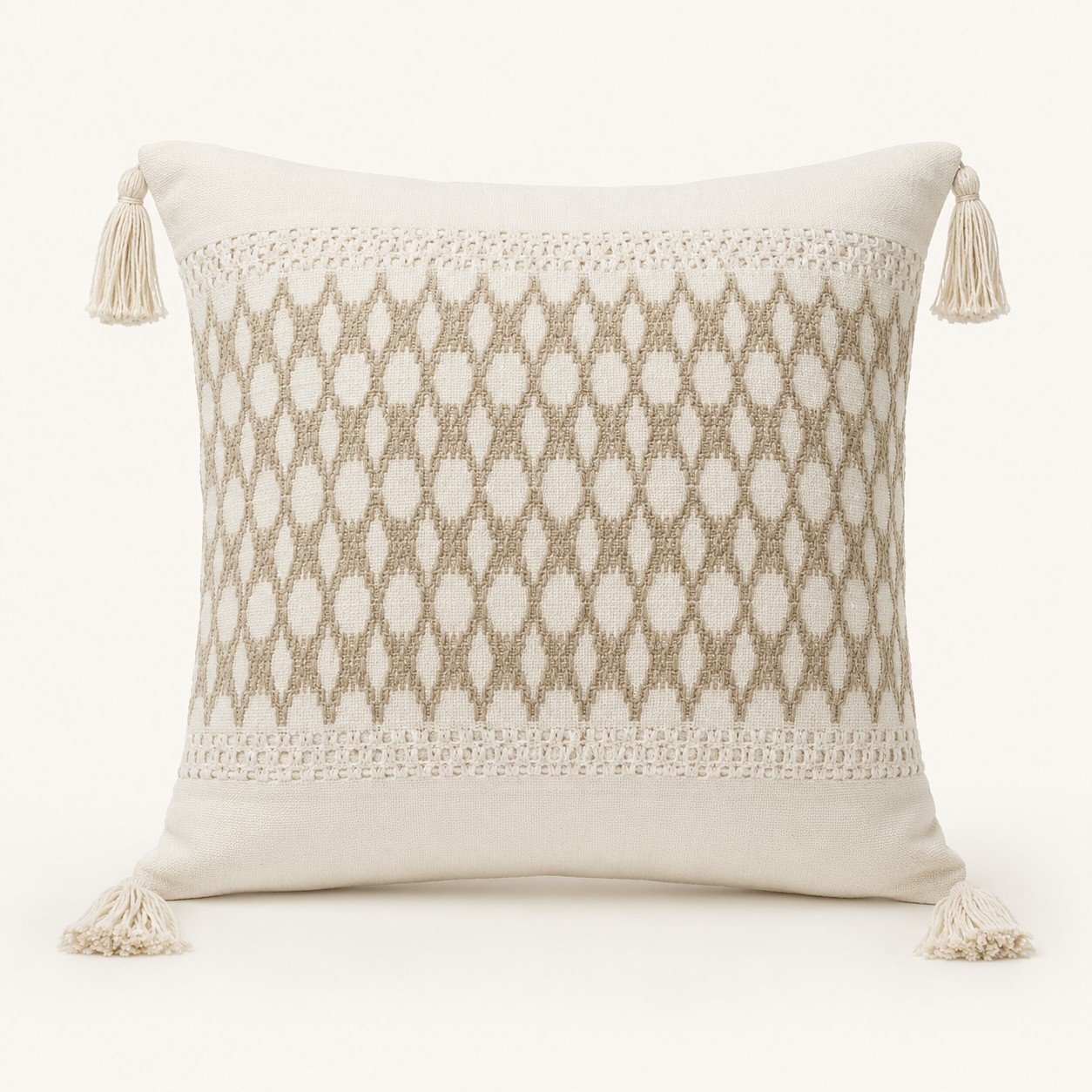 Sand Lattice Panel Cushion Cover