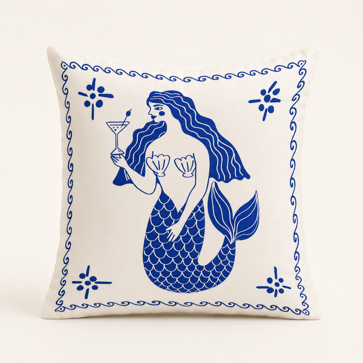 Cocktail Mermaid Cushion Cover