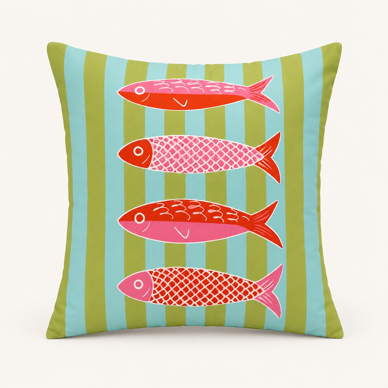 Striped Fish Cushion Cover