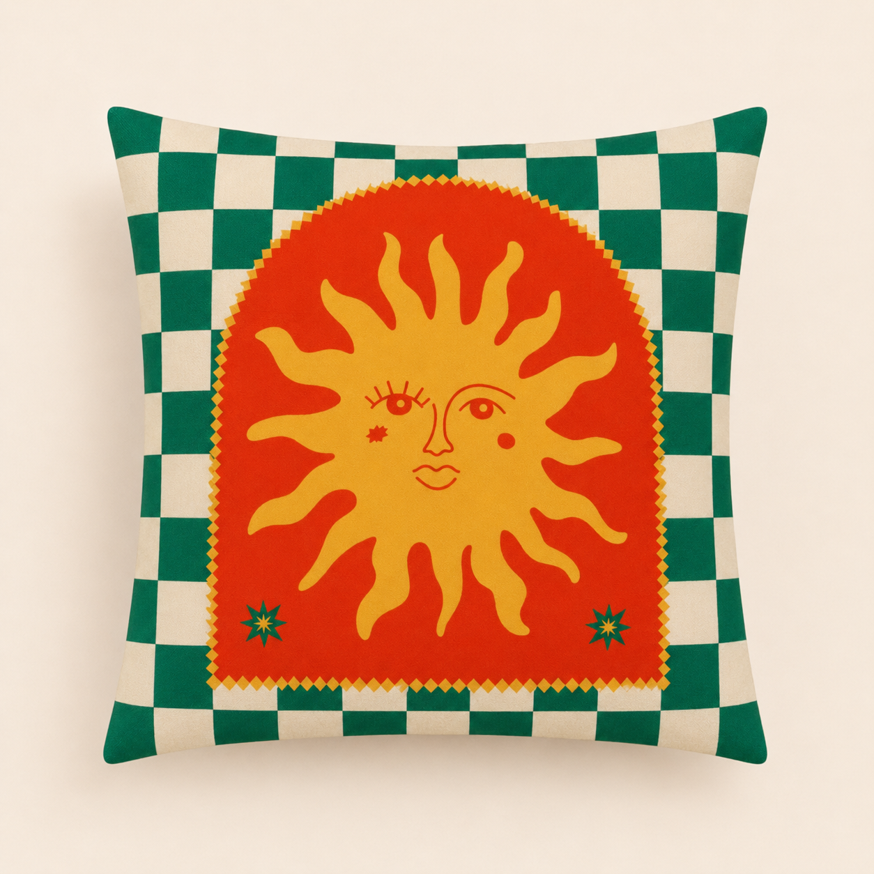 Sun Face Cushion Cover