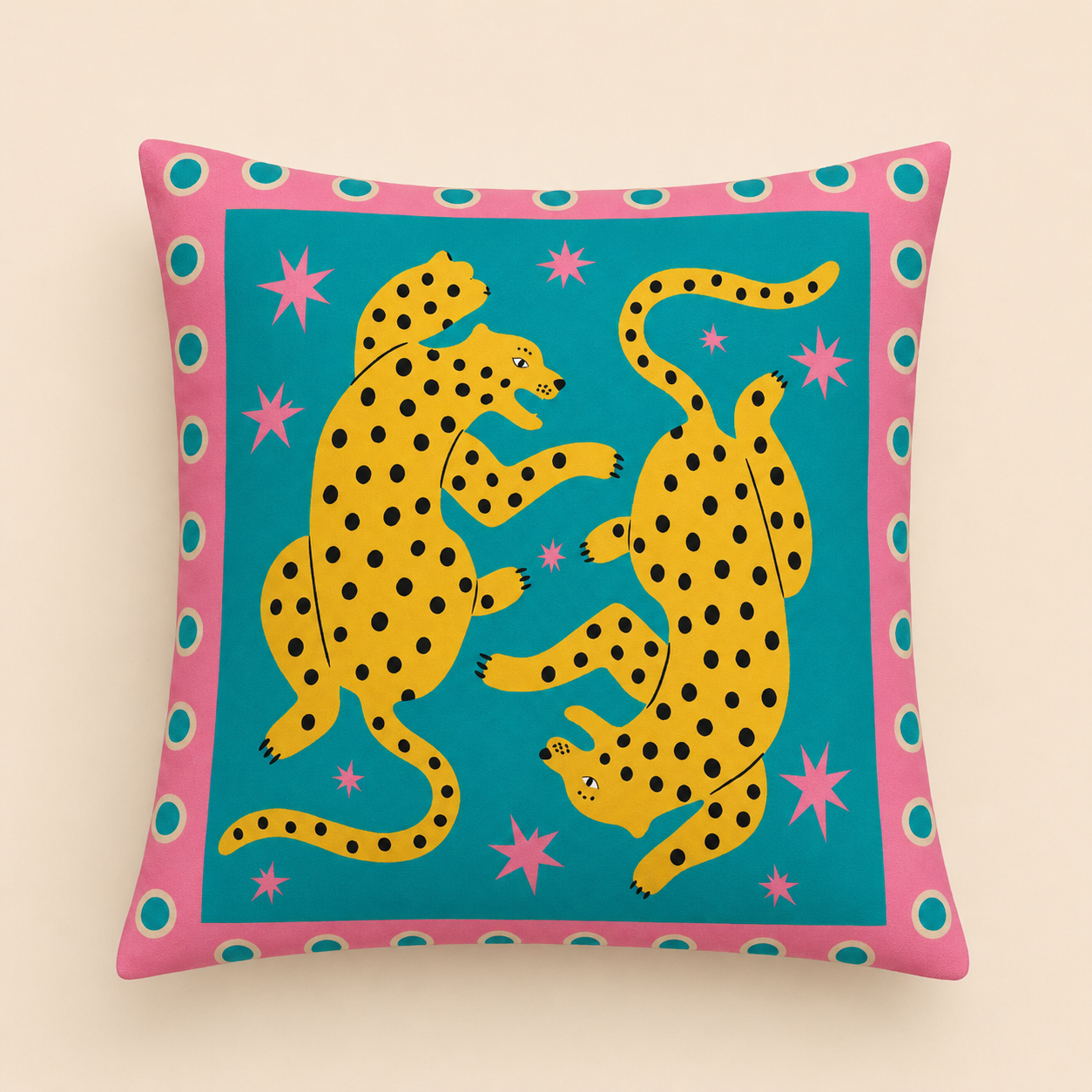Dancing Leopards Cushion Cover