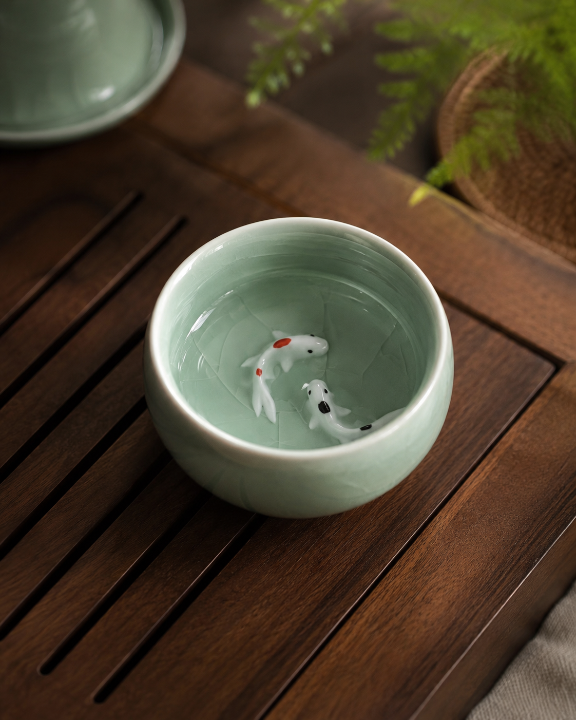 Fish Celadon Porcelain Cups
