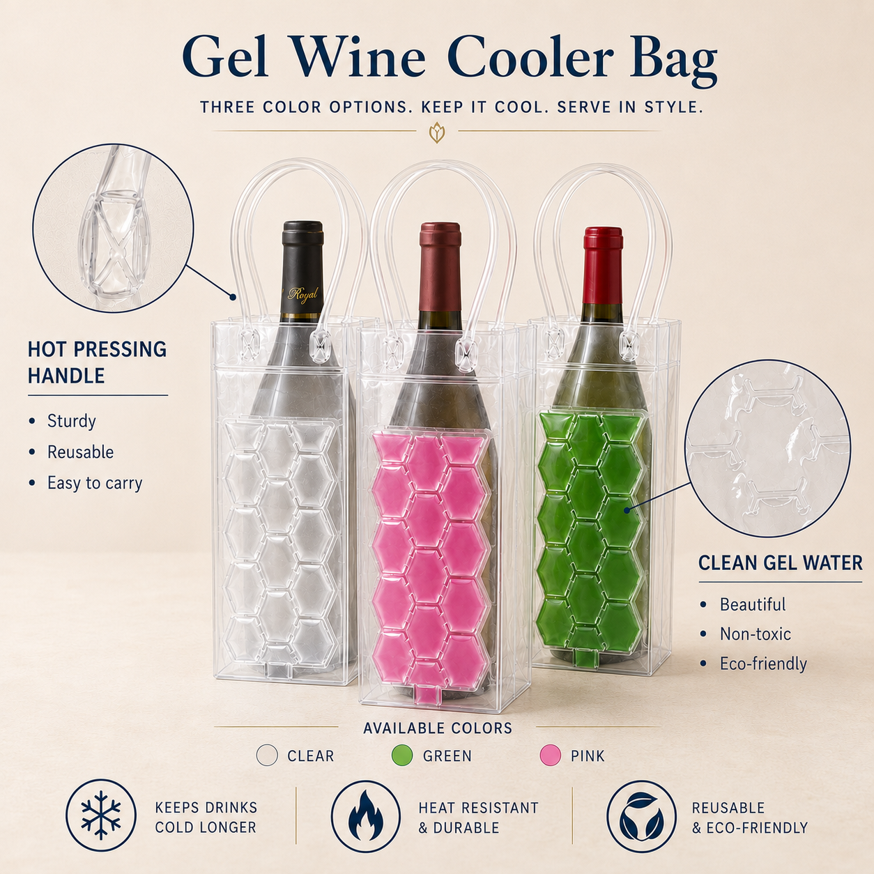 Ice Chiller Bag for Wine Bottle Cooler