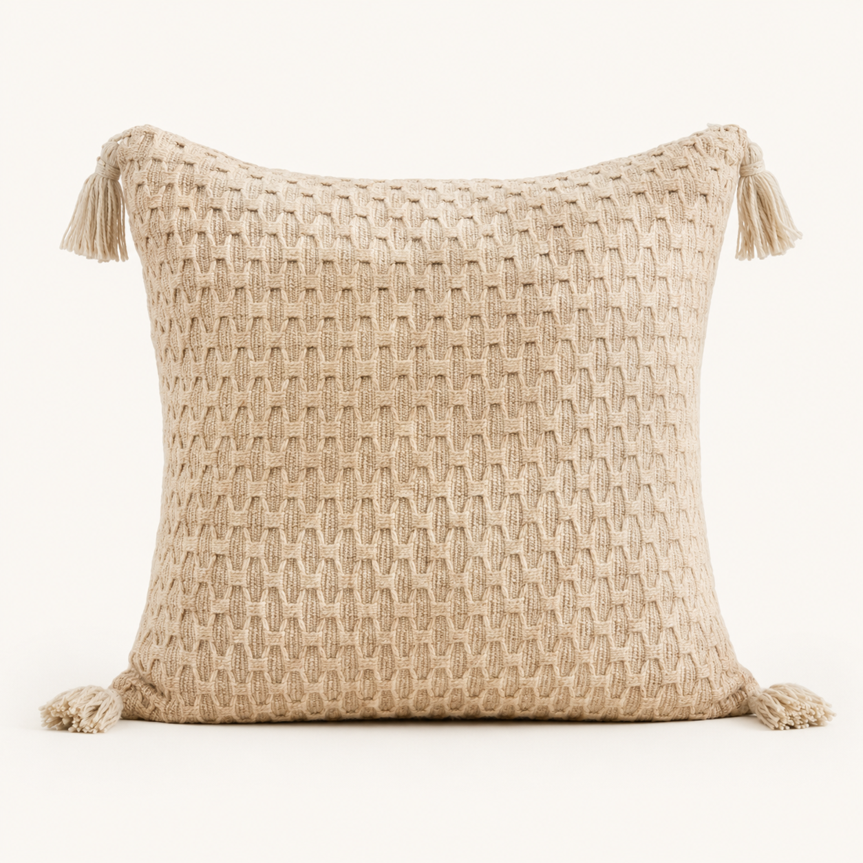 Blush Basketweave Cushion Cover