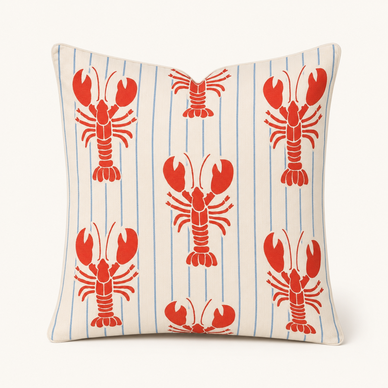 Lobster Stripe Cushion Cover