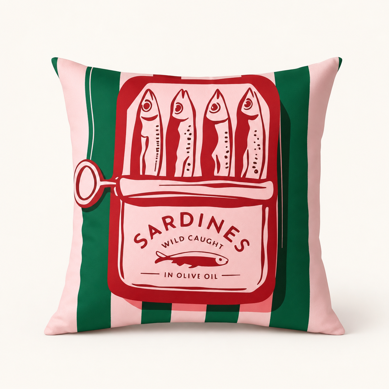 Sardine Tin Cushion Cover — Mustard